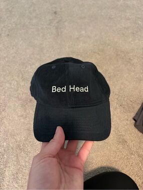 BedHead Black Corduroy Logo Baseball Cap